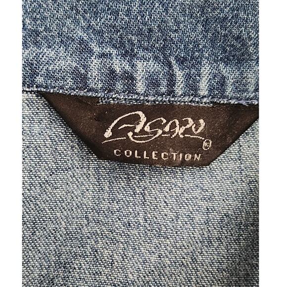 Agapo Collection Button Up Shirt Women's Sz M VTG embroidered Floral Denim - Picture 5 of 6